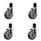 Service Caster 5'' SS Gray Poly Wheel Swivel 1-3/4'' Expanding Stem Caster Set, 4PK SCC-SSEX20S514-PPUB-134-4 - alternate 1